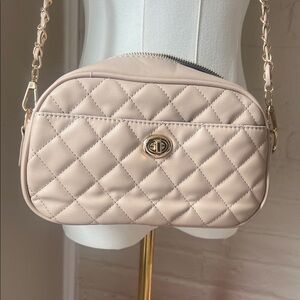 Quilted Beige Crossbody Bag